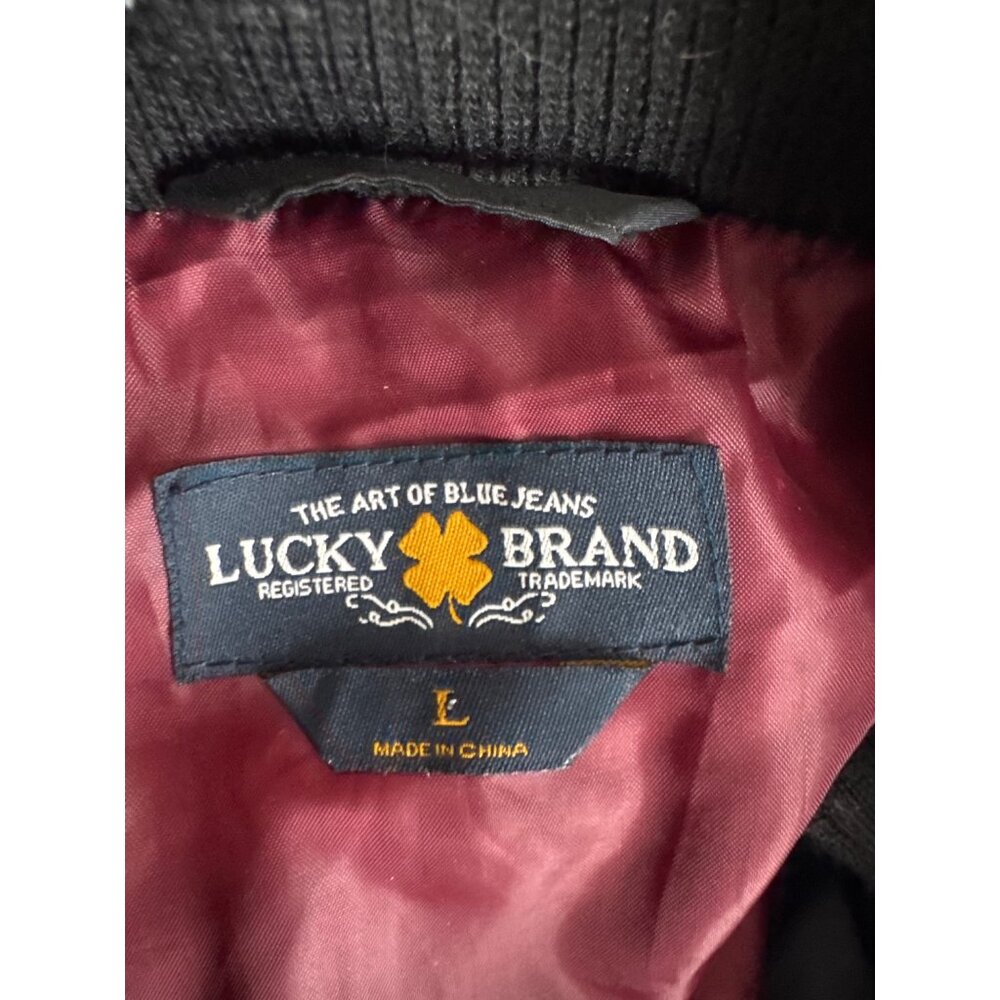 Lucky Brand Black Puffer Jacket girls size large Full Zip Winter Coat - Picture 3 of 4
